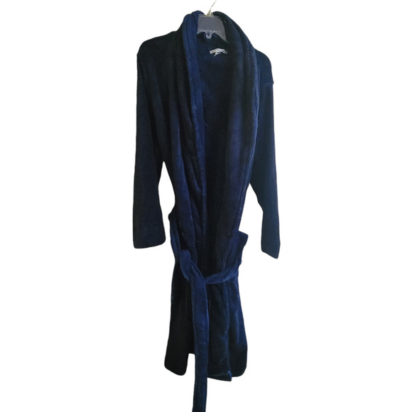 Geoffrey Beene Mens Bathrobe OSFM Soft Comfortable Tie included Blue color - Picture 5 of 7
